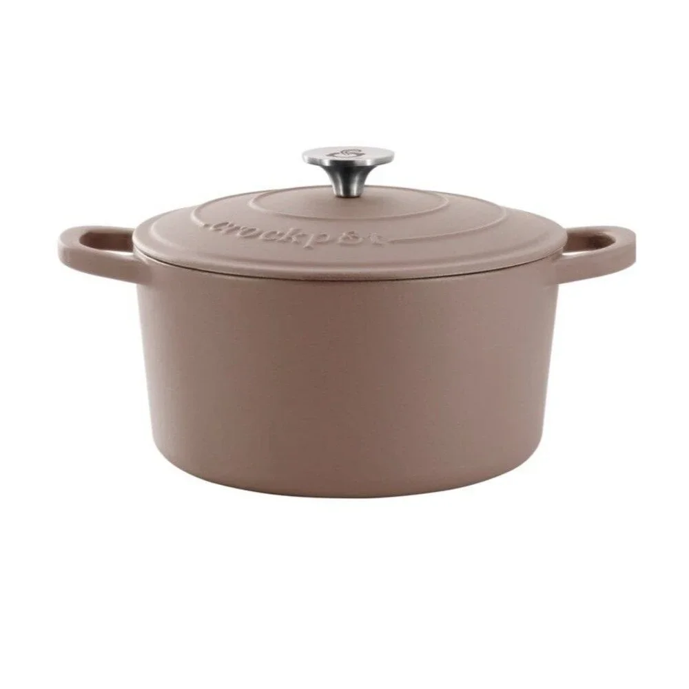 Pink Dutch Oven Crockpot 5 Qt Enameled Cast Iron Dutch Oven in Matte Dusty Pink